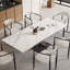 Ensemble de salle à manger à table extensible en fritté de 94,48 po avec 8 chaises en tissu Nanor-1432937098-1432937096
