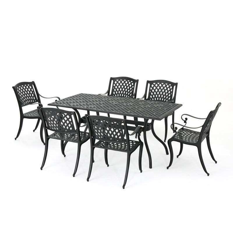Calisa 6 - Person Patio Dining Set with Rectangular Table