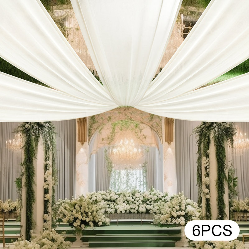 Wedding Ceiling Draping Backdrop Curtain, Beige