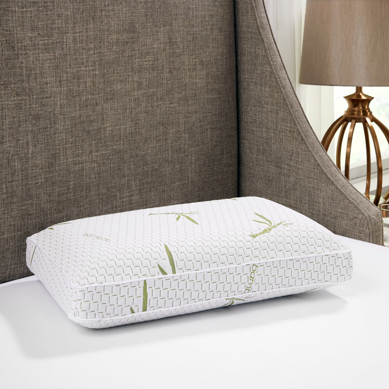 Green Tea Infused Memory Foam Bed Pillow with Bamboo Cover
