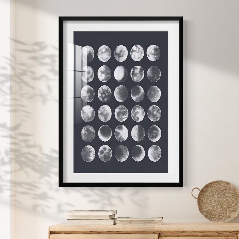 «Many Moons IV», reproduction encadrée, H 25,5 po x l 17,5 po, Noir