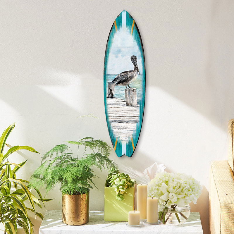 Décoration murale Pelican Surfboard, H 48 po x l 13,5 po x P 1 po