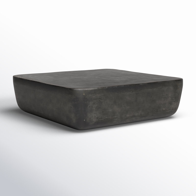 Basil Outdoor Square Coffee Table, Aged Gray