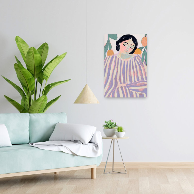 «Tranquil Stripes Abstract Modern Landscape Nature», reproduction d'art murale, H 24 po x l 16 po