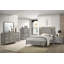 Commode 5 tiroirs en placage assorti gris