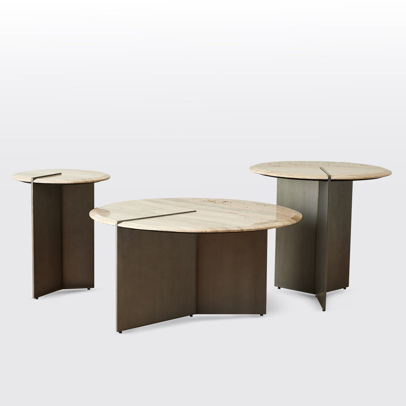 Stone End Table, 22" H x 18" W x 18" D