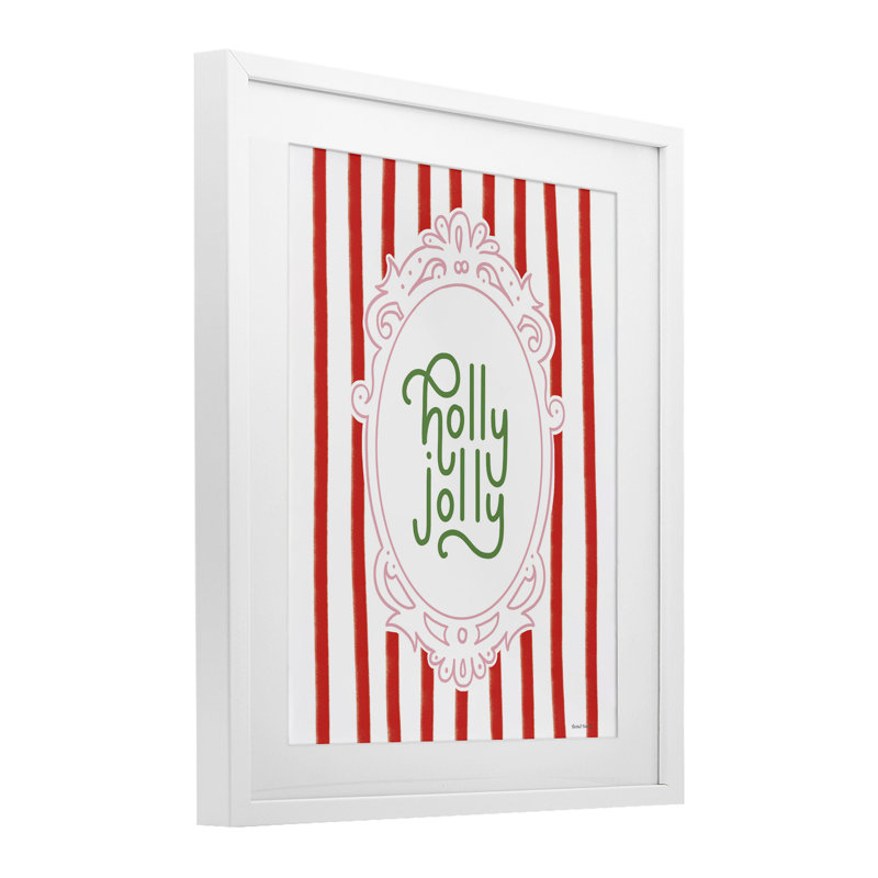 Impression encadrée sous verre Holly Jolly Ornate, H 16 po x l 13 po, Cadre blanc côtier
