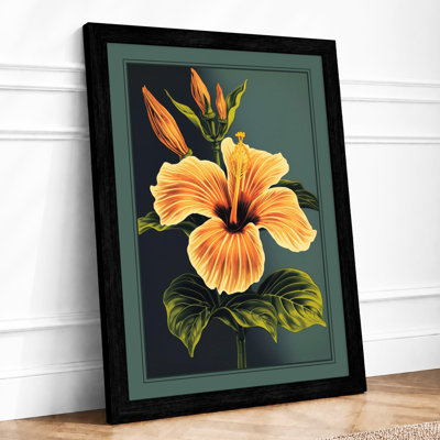 Golden Hibiscus Botanical - Framed Print