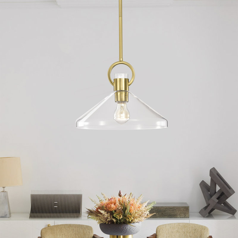 Luminaire suspendu 1 lumière Andros, Laiton