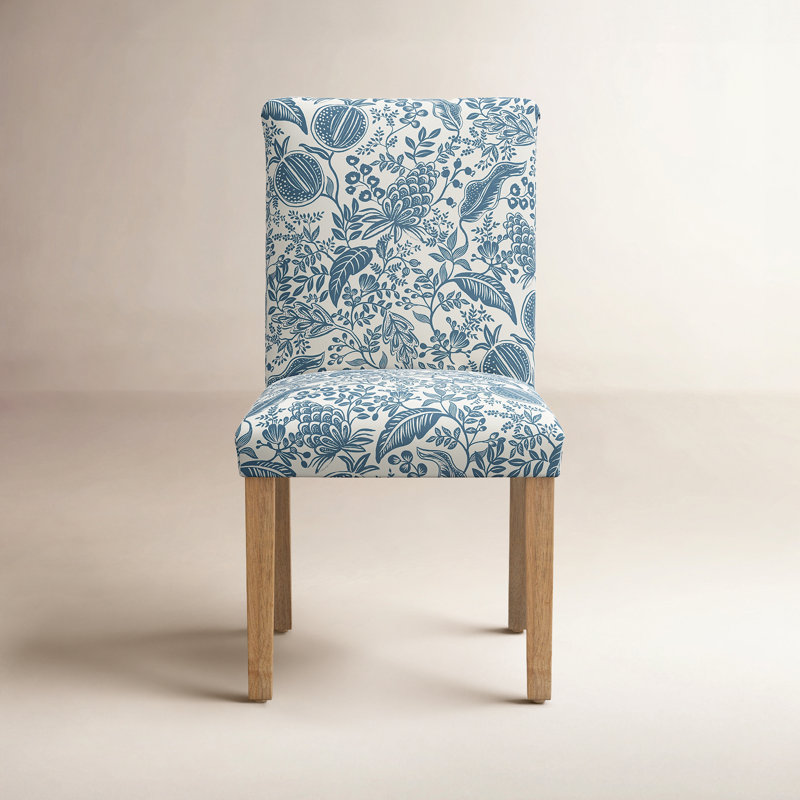 Rifle Paper Co. x Cloth & Company Lorraine Dining Chair, Rpc Pomegranate Blue Linen