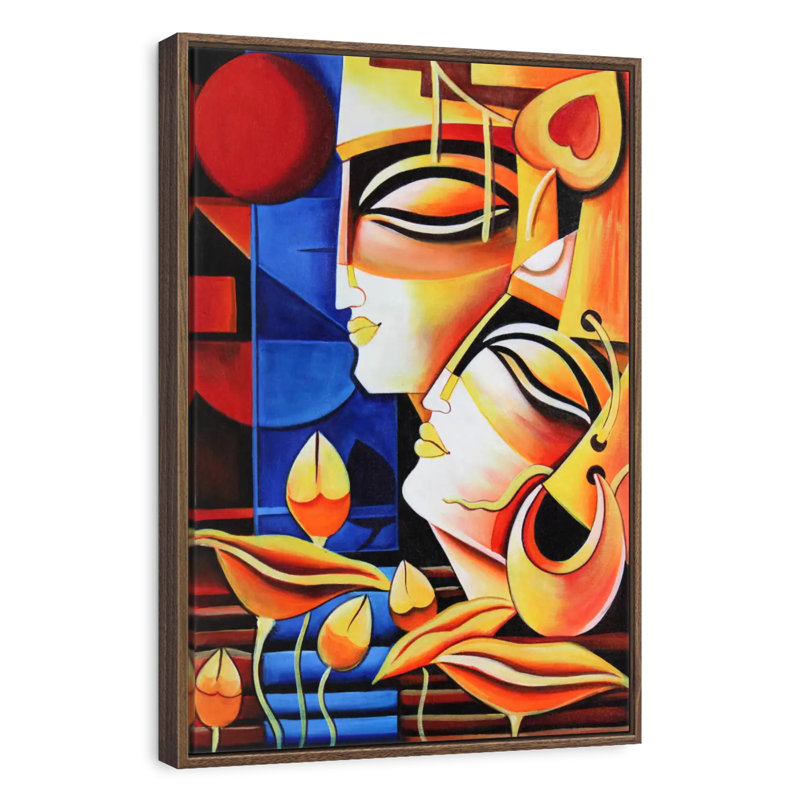 Krishna Abstract, 25" x 37", Floating Frame Walnut