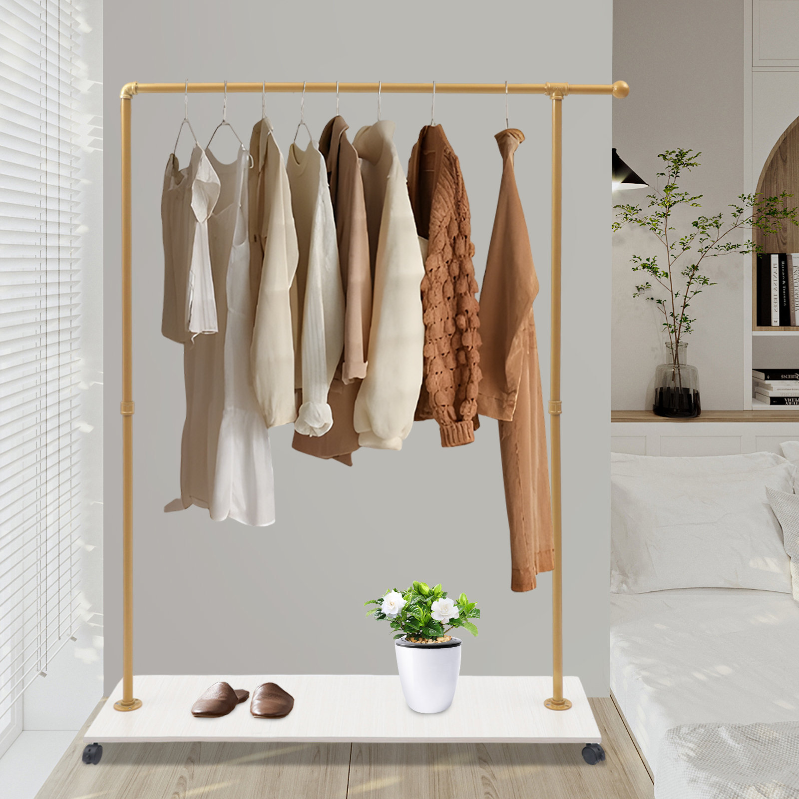 YXSUN 47.24x13.78x63 inch Gold Clothes Rack | Wayfair