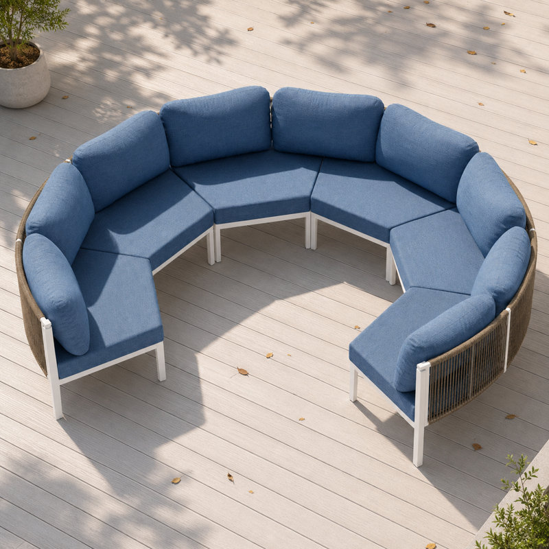 Ensemble de canapé modulaire d'extérieur en aluminium Sunbrella®, Spectre denim, 6