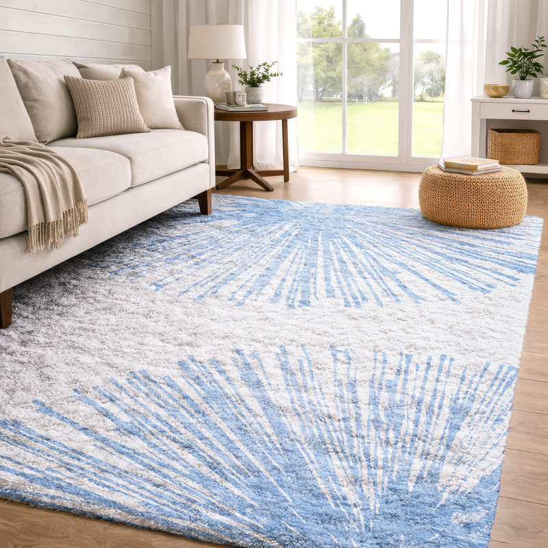 Tapis à poils longs lavable à la machine de qualité supérieure ADS642, Denim, 8' x 10'