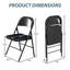 Chaise pliante 30 po à dossier pliable en métal, ensemble de 4-364605716