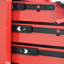 Chariot à outils à roulettes en métal à 5 tiroirs avec roulettes, rouge et noir, verrouillable, poignée à tirer, 4 2 freins, - roulement pour garage atelier atelier toit en acier inoxydable noir, chargement universel de 15 kg-1557004946