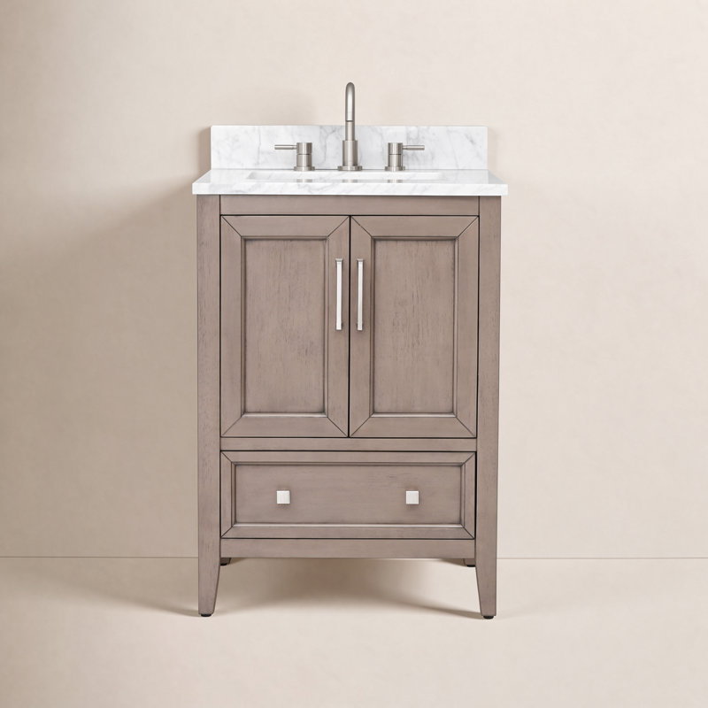 Everette 25'' W Single Vanity, Gray Oak, 25"