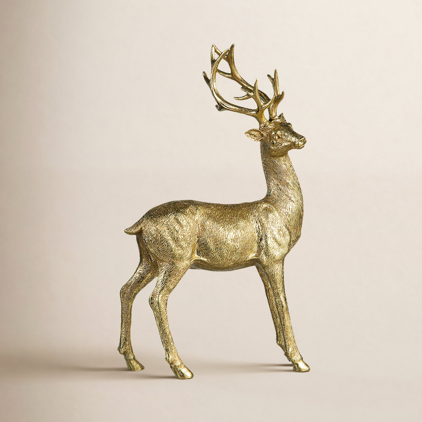 Standing Reindeer Resin Holiday Figurine