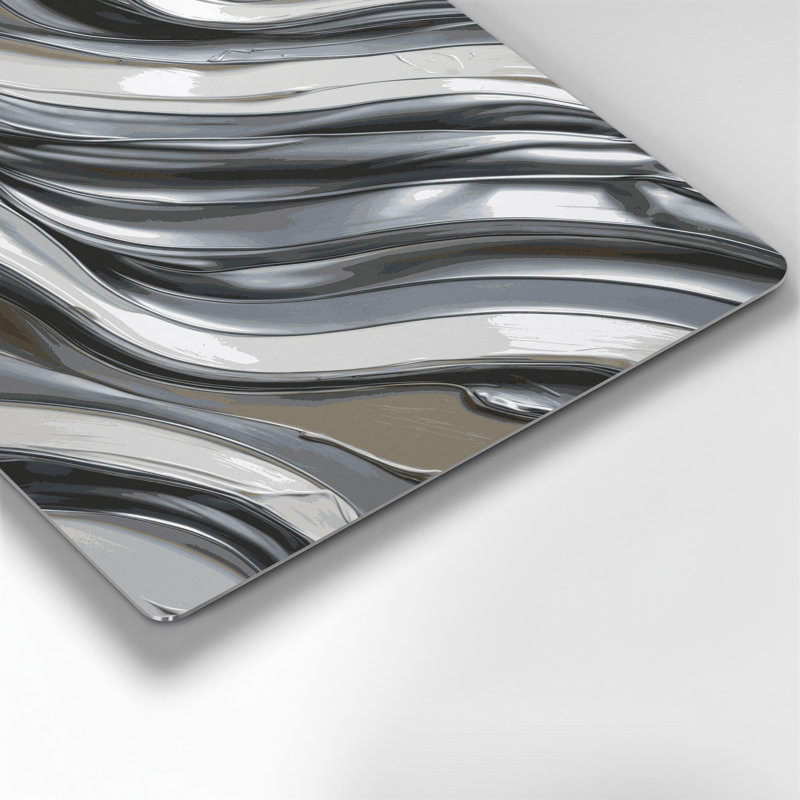 Art mural en métal gris diagonal, H 10 po x l 8 po