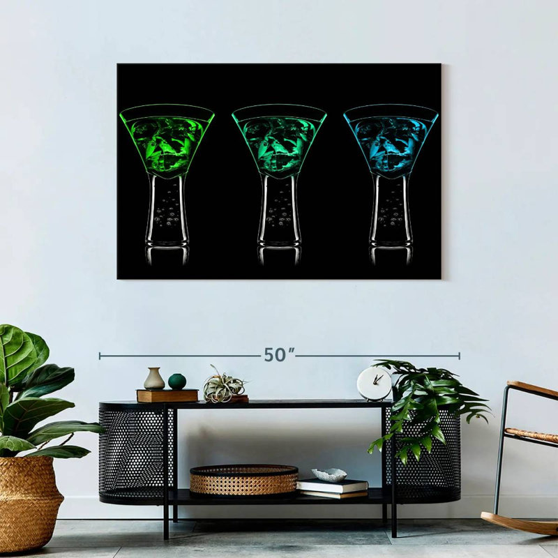 Yarlin bleu vert cocktails, H 30 po x l 45 po
