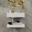 V-Shaped Resin Wall-Mounted Bathroom Vanity — Space-Saving Floating Sink Cabinet with Dual-Tier Storage-118851560