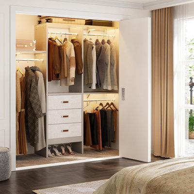 Nakada 19'' - 59" W Small Closet System with Drawers