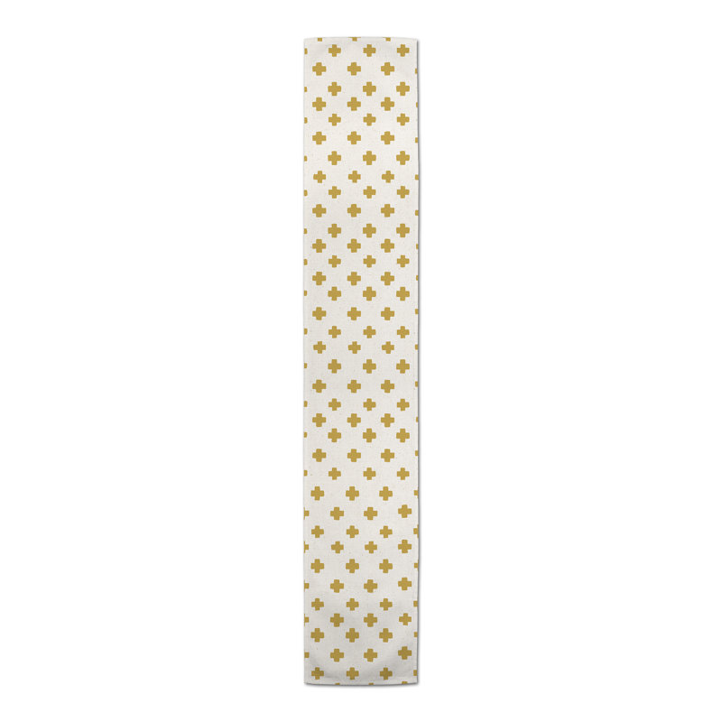 Cross Pattern Blue 5 Table Runner, Yellow