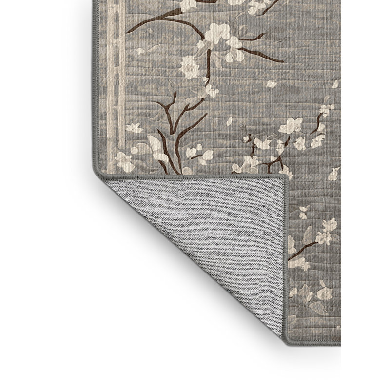 Machine Washable Gray Area Rug, Rectangle 5' x 7'