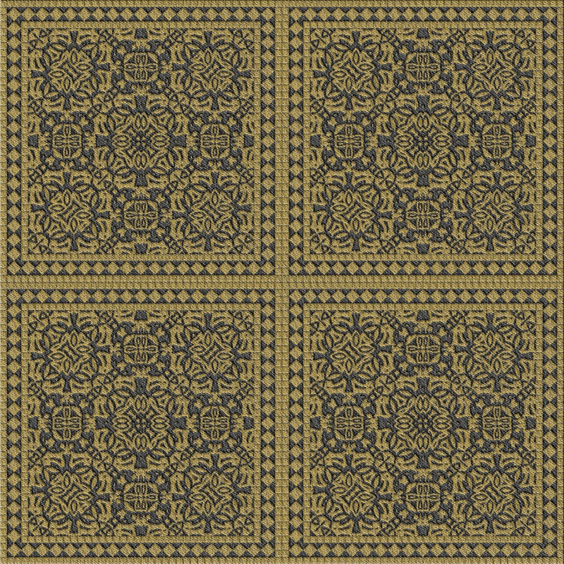 Damask Indoor Rug, Square 6'