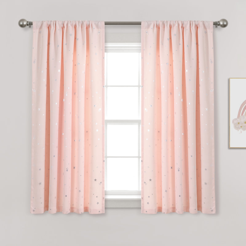 Star Room Darkening Pair, 52"W x 63"L, Blush