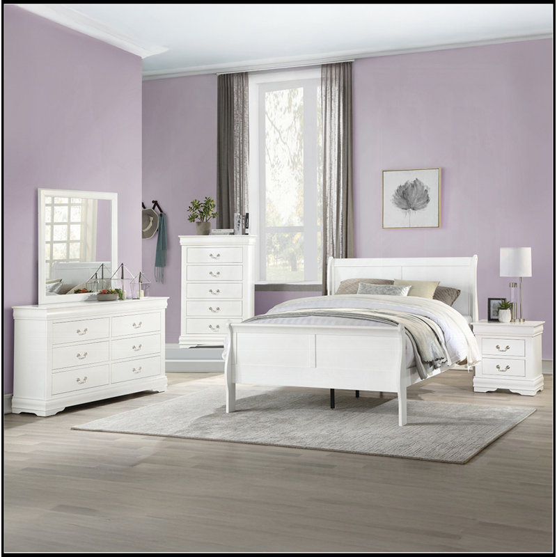 1Pc Traditional Classic Finish 2-Drawers Nightstand Wooden Bedroom Furniture, White