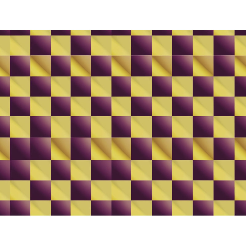 Machine Printed Comforter, Queen Comforter, Purple/Yellow Checkered