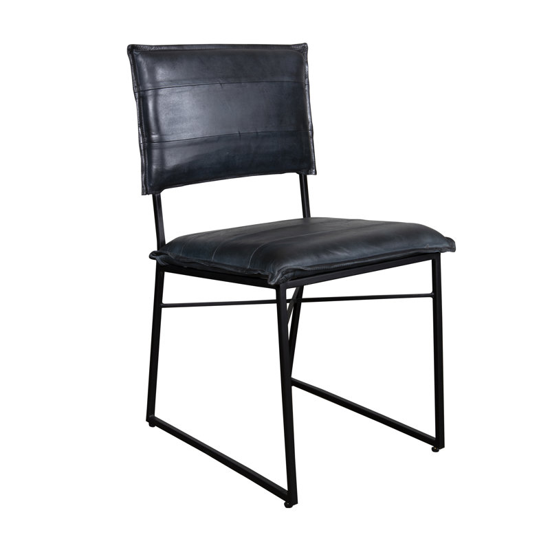 Chaise d'appoint en cuir Nilam, Gris