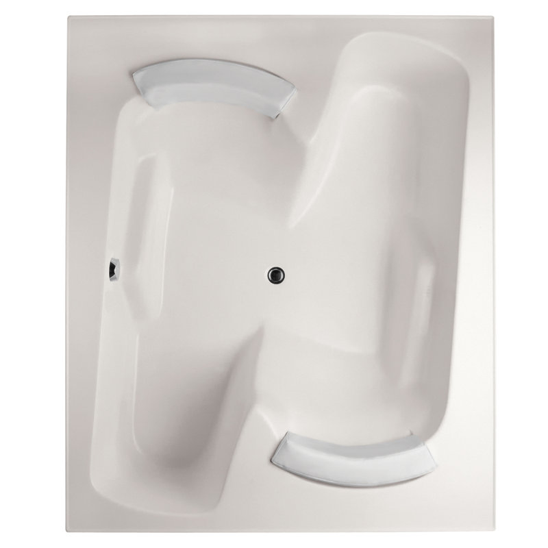 Penthouse 72'' L Soaking Bathtub, Bone, Satin Nickel