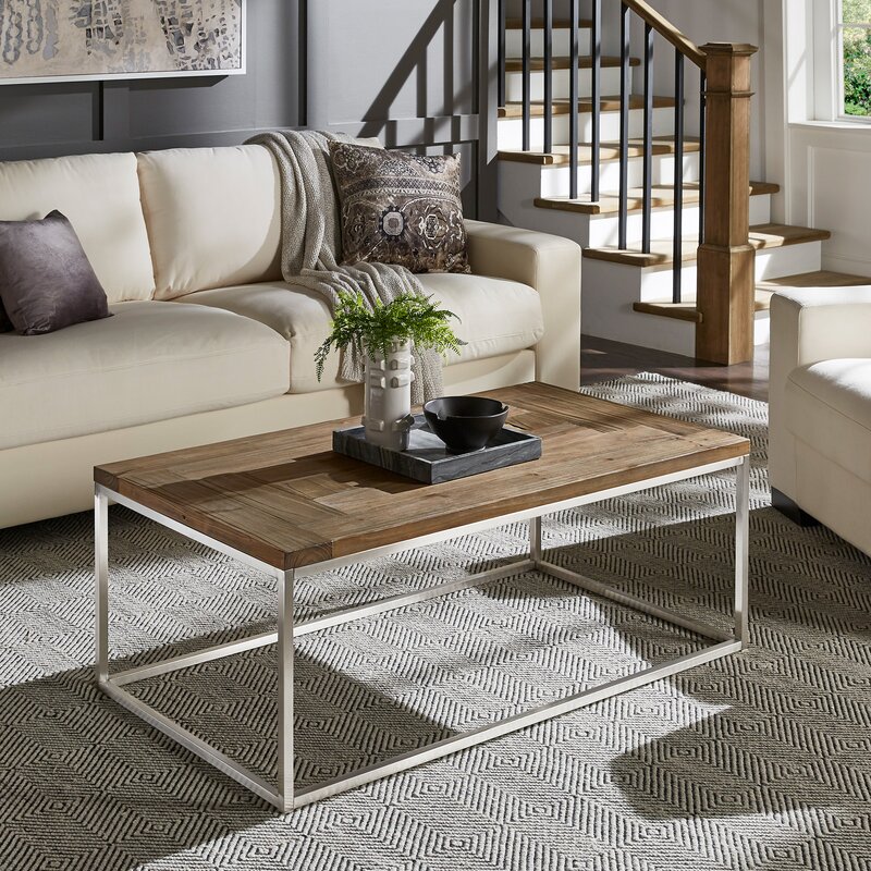 Orren Ellis Mokshit Stainless Steel Rectangular Coffee Table | Wayfair