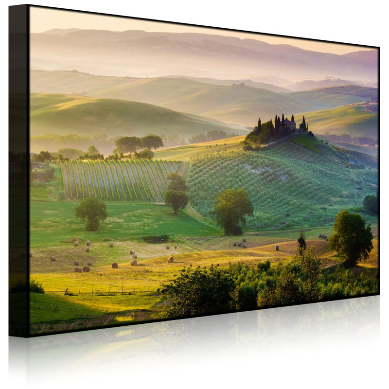 Beautiful Misty Tuscany Landscape by No - Wrapped Canvas Print, Without lighting, 60cm H x 80cm W x 4.5cm D