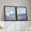 Reproduction d'art encadrée, dégradé pastel bleu, chaîne de montagnes et horizon, photographie de la nature, paysage, illustration décorative pour le salon, la chambre à coucher, le bureau-116538960-116538964