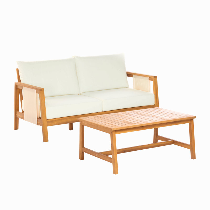 Ensemble de canapé 2 pièces avec coussins d'extérieur et table basse