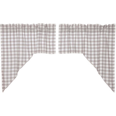 Hundt Cotton Checkered Swag Window Valance