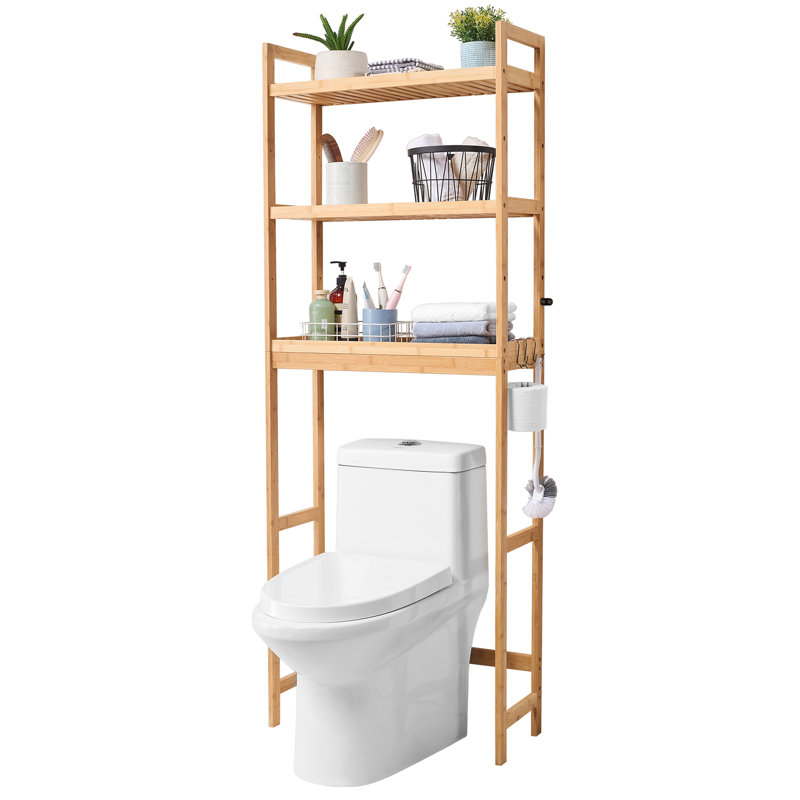 Over the Toilet Storage 3-Tier Bathroom Shelf Rack Space Saver Organizer, Natural