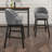 28.75'' H  Swivel Counter Bar Stool Fabric Upholstered Island Stools With 180° Swivel Seat Gray-454526020-295036149