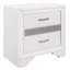 Table de chevet 3 chambres en blanc et argent scintillant scintillant - 3 tiroirs-553475072