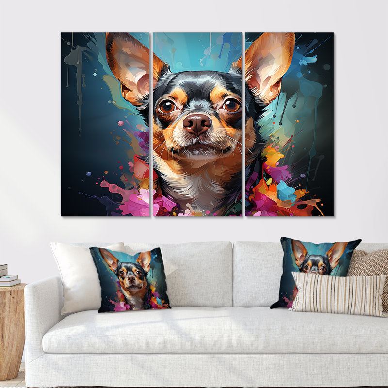 Chihuahua Chic I - Dog Wall Art Print Set, 40" H x 60" W