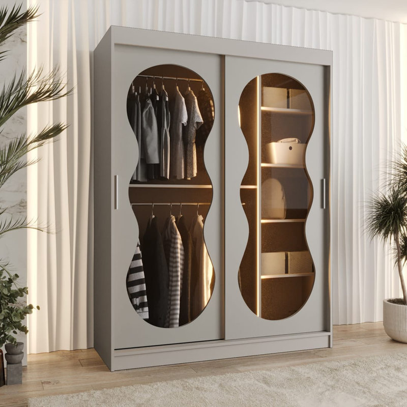Sylina 2 Door Manufactured Wood Wardrobe, Cashmere