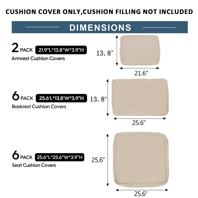 Cushion Covers For 7 Pcs (6-Seaters) Wicker Rattan Sectional Sofa, 14Pack Cushion Slipcovers Set Seat And Back,Outdoor Cushion Slipcover With Zipper, Red(Only Cover) Red