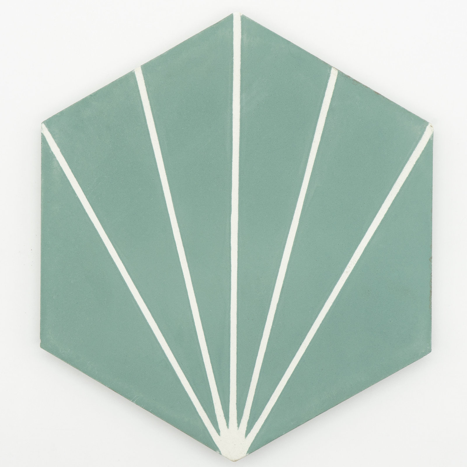 Menara 8" x 9" Cement Patterned Wall & Floor Tile, Light Green/White