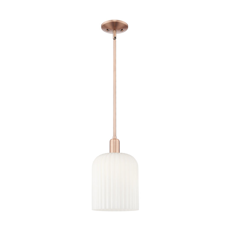 Downtown Urban - Voile de mariée - Mini-luminaire suspendu 1 tige, H 13,25 po x l 8 po x P 8 po, Blanc brillant