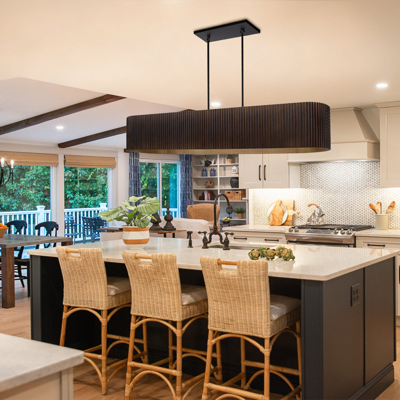 Luminaire suspendu pour îlot de cuisine Mid-Century, Dark Brown