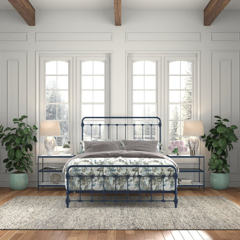 Bed, King, Navy Blue