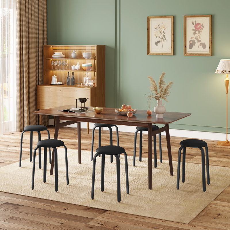 Meenah Steel Accent Stool, Black